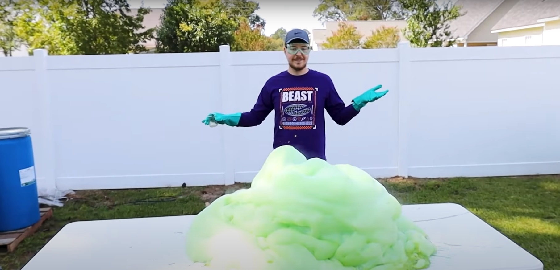 Maailmankuulu tubettaja Mr Beast pränkkäsi veljeään tuhoamalla hänen talonsa natriumjodinin ja vetyperodiksidin yhdistelmällä.