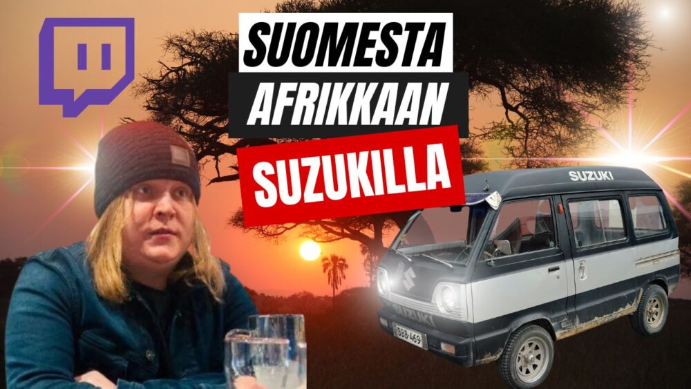 Suzukilla Nivalasta Afrikkaan - se on matkan virallinen nimi. Suomalainen striimaaja Riku 