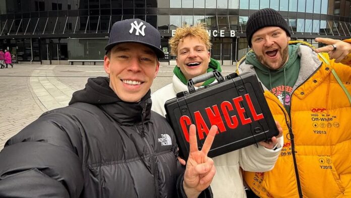 Cancel-elokuvan Weksi, Niko ja Santtu