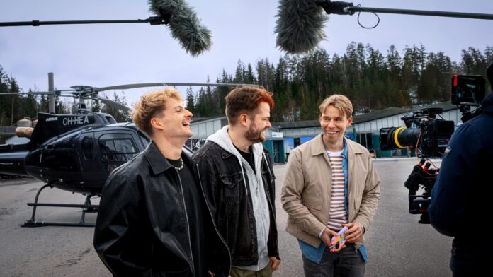 Cancel-elokuva kuvauksissa Niko, Santtu ja Weksi